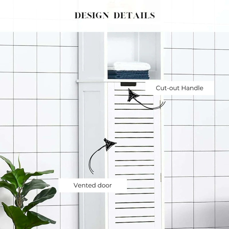 Meuble de salle de bain blanc satiné avec tiroir et porte ventilée