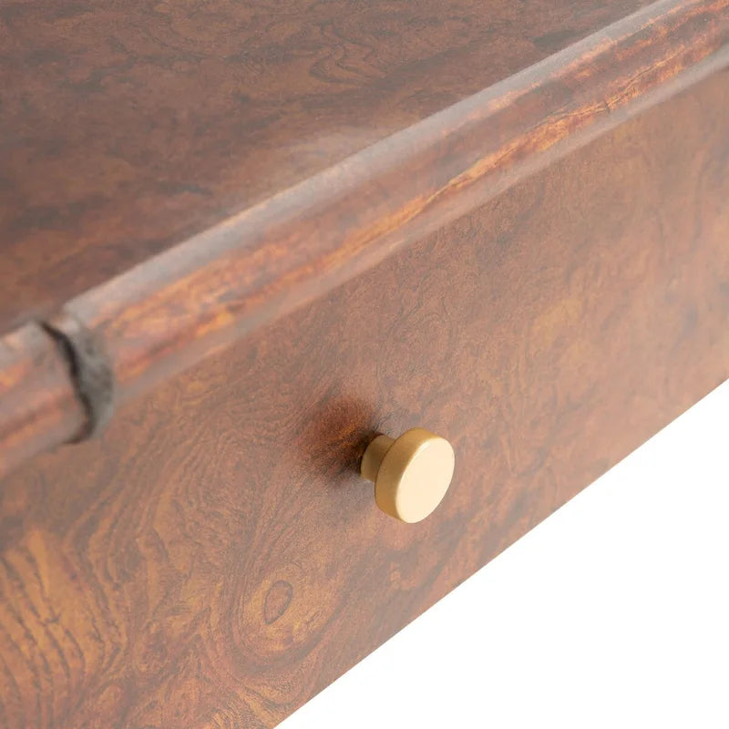 Console de table SAFAVIEH Franc brun foncé/doré à 2 tiroirs et 1 étagère - 42 L x 15,8 P x 29 H - 42Lx16Px29H