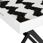 Table de service Noir et Blanc, 1 personne, 71 cm (L) x 46 cm (P) x 81 cm (H)