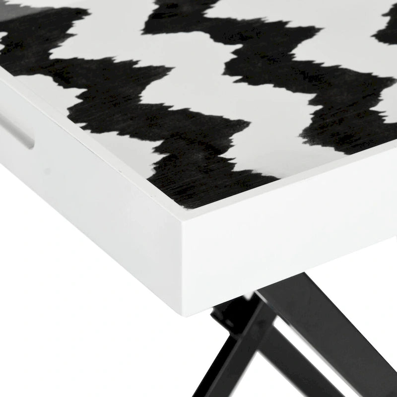 Table de service Noir et Blanc, 1 personne, 71 cm (L) x 46 cm (P) x 81 cm (H)