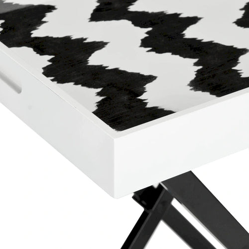 Table de service Noir et Blanc, 1 personne, 71 cm (L) x 46 cm (P) x 81 cm (H)