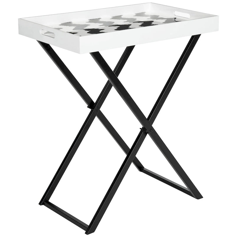 Table de service Noir et Blanc, 1 personne, 71 cm (L) x 46 cm (P) x 81 cm (H)