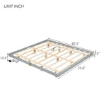 Lit plateforme bas avec lumières LED, taille King, naturel/gris/blanc, convient pour 2 personnes
