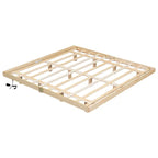 Lit plateforme bas avec lumières LED, taille King, naturel/gris/blanc, convient pour 2 personnes