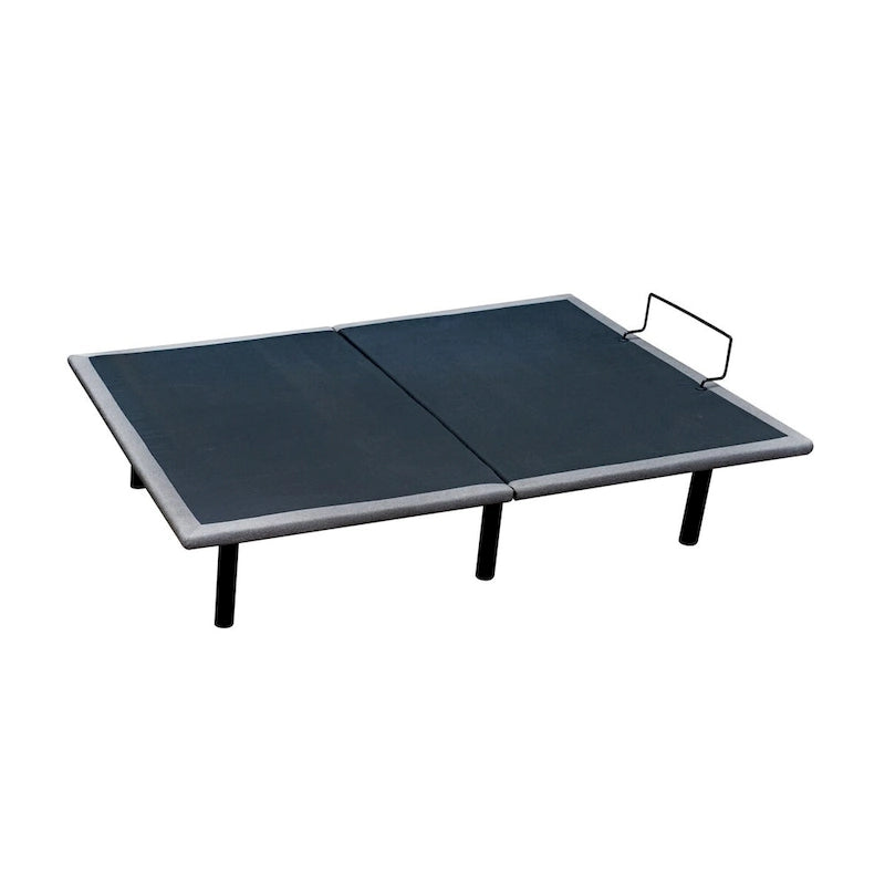 Base de lit réglable grise avec télécommande, ajustement de la tête et des pieds, 1-2 personnes