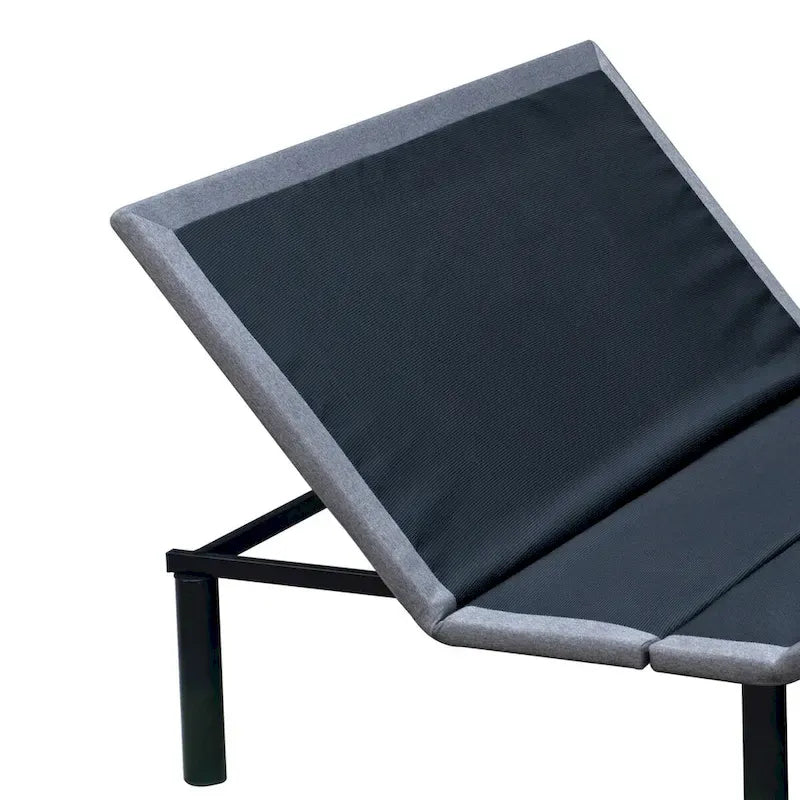 Base de lit réglable grise avec télécommande, ajustement de la tête et des pieds, 1-2 personnes