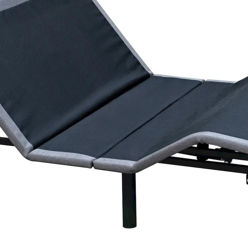 Base de lit réglable grise avec télécommande, ajustement de la tête et des pieds, 1-2 personnes