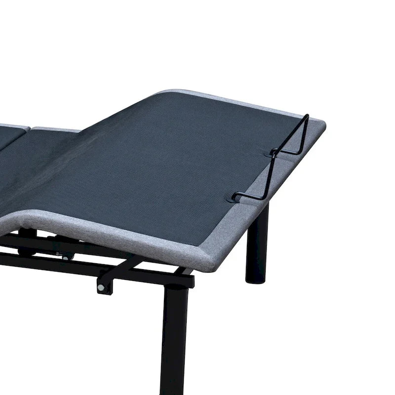 Base de lit réglable grise avec télécommande, ajustement de la tête et des pieds, 1-2 personnes