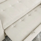 Canapé-lit sectionnel réversible beige de 78,5 pouces avec chaise longue de rangement et pochette latérale - 78,5 larg. x 49 prof. x 31 haut.