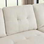 Canapé-lit sectionnel réversible beige de 78,5 pouces avec chaise longue de rangement et pochette latérale - 78,5 larg. x 49 prof. x 31 haut.