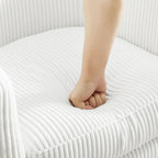 Fauteuil d'appoint pivotant en velours côtelé avec ottoman, une place – Jaune / Blanc / Vert / Noir / Gris