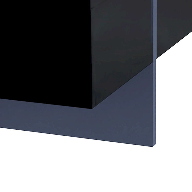 Table basse carrée blanche/marron/noire avec plateau coulissant et rangement dissimulé, 1 à 4 places