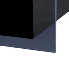 Table basse carrée blanche/marron/noire avec plateau coulissant et rangement dissimulé, 1 à 4 places