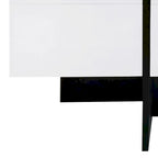 Table basse carrée blanche/marron/noire avec plateau coulissant et rangement dissimulé, 1 à 4 places