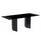 Table à manger rectangulaire en pierre blanche or / verre noir / pierre gris moyen, plateau en pierre frittée ou en verre, 4 à 6 places
