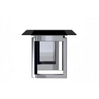 Table à manger rectangulaire en pierre blanche or / verre noir / pierre gris moyen, plateau en pierre frittée ou en verre, 4 à 6 places