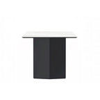 Table à manger rectangulaire en pierre blanche or / verre noir / pierre gris moyen, plateau en pierre frittée ou en verre, 4 à 6 places