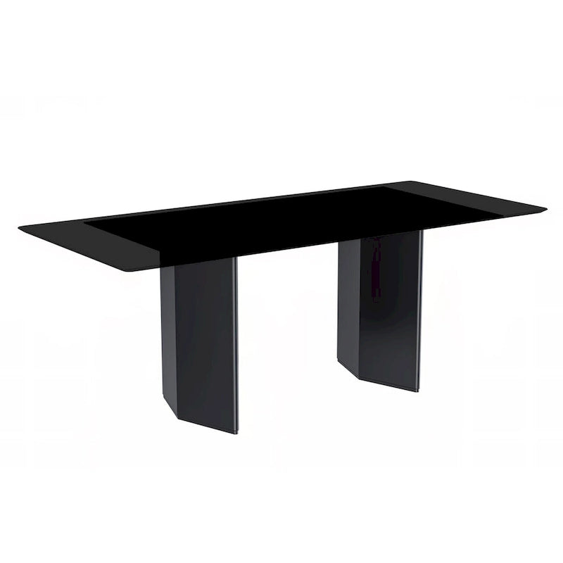 Table à manger rectangulaire en pierre blanche or / verre noir / pierre gris moyen, plateau en pierre frittée ou en verre, 4 à 6 places