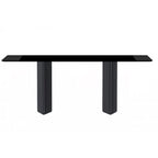 Table à manger rectangulaire en pierre blanche or / verre noir / pierre gris moyen, plateau en pierre frittée ou en verre, 4 à 6 places