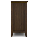 WYNDENHALL Normandy Buffet Grand bahut rectangulaire de style transitionnel en bois massif de 60 pouces de large, couleur brun brunette