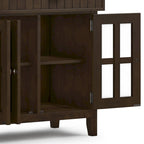 WYNDENHALL Normandy Buffet Grand bahut rectangulaire de style transitionnel en bois massif de 60 pouces de large, couleur brun brunette