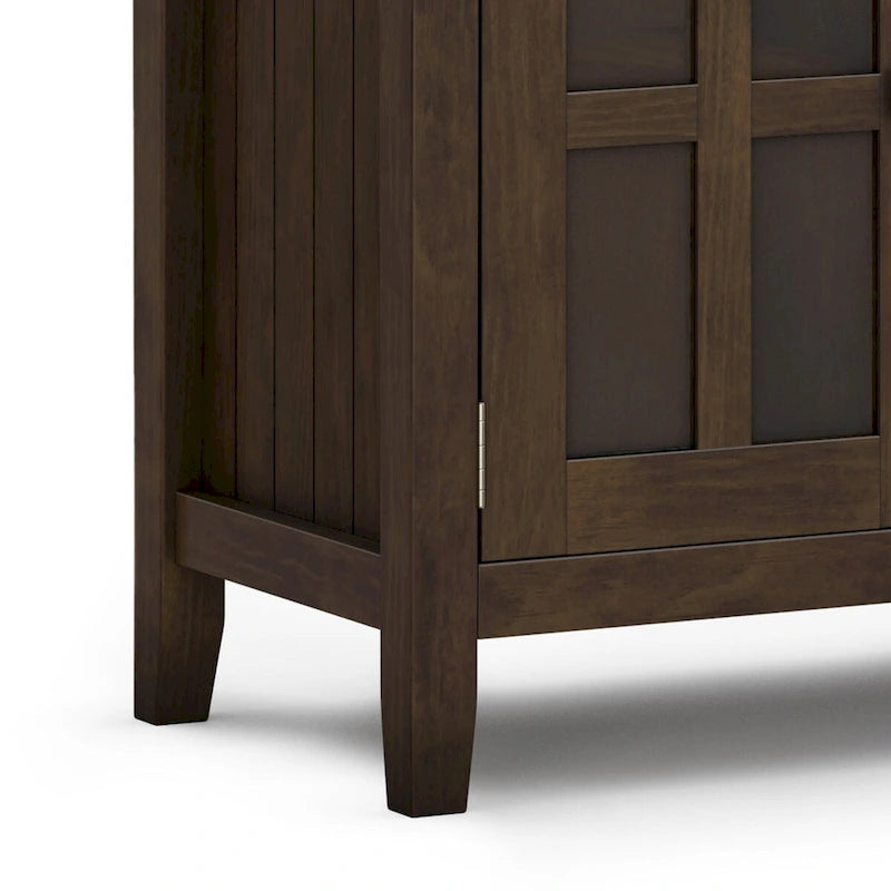 WYNDENHALL Normandy Buffet Grand bahut rectangulaire de style transitionnel en bois massif de 60 pouces de large, couleur brun brunette