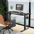 Bureau assis-debout électrique réglable en hauteur, bureau d'ordinateur ergonomique, noir, 55 x 24