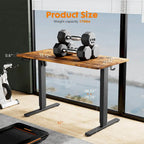 Bureau assis-debout électrique réglable en hauteur, bureau d'ordinateur ergonomique, noir, 55 x 24