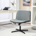 Fauteuil de bureau sans accoudoirs beige/gris avec hauteur réglable, une personne