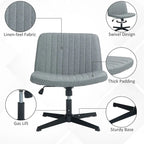 Fauteuil de bureau sans accoudoirs beige/gris avec hauteur réglable, une personne