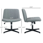 Fauteuil de bureau sans accoudoirs beige/gris avec hauteur réglable, une personne