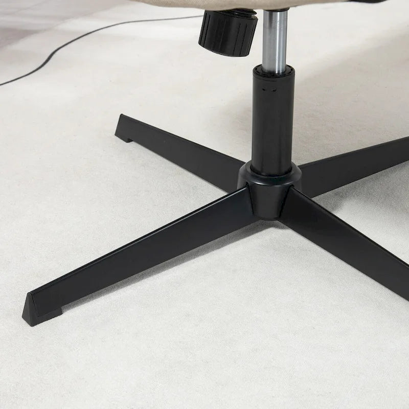 Fauteuil de bureau sans accoudoirs beige/gris avec hauteur réglable, une personne