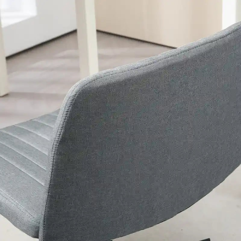 Fauteuil de bureau sans accoudoirs beige/gris avec hauteur réglable, une personne