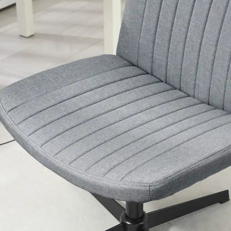 Fauteuil de bureau sans accoudoirs beige/gris avec hauteur réglable, une personne