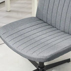 Fauteuil de bureau sans accoudoirs beige/gris avec hauteur réglable, une personne