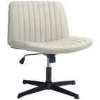 Fauteuil de bureau sans accoudoirs beige/gris avec hauteur réglable, une personne