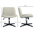 Fauteuil de bureau sans accoudoirs beige/gris avec hauteur réglable, une personne