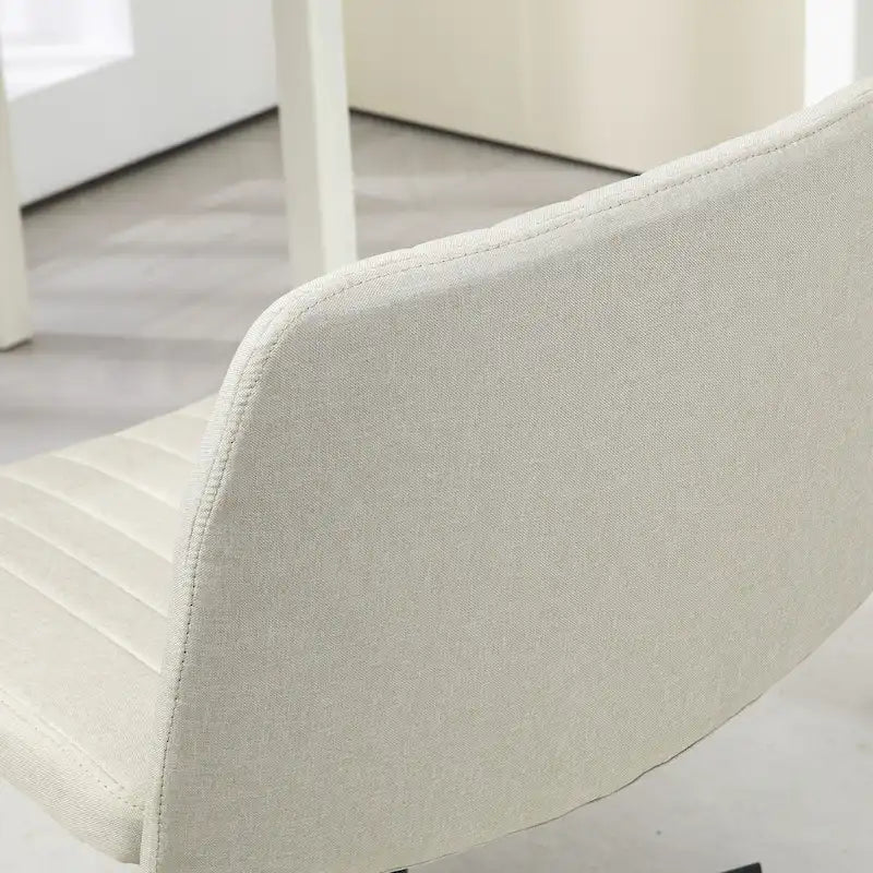 Fauteuil de bureau sans accoudoirs beige/gris avec hauteur réglable, une personne