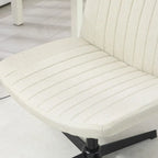 Fauteuil de bureau sans accoudoirs beige/gris avec hauteur réglable, une personne