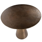 Table de bistrot Blake ronde 34 pouces à piédestal en aluminium fini laiton huilé