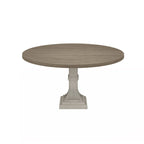 Ensemble table et chaises de salle à manger 5 pièces Sane, Fiddleback, plateau rond, gris, blanc