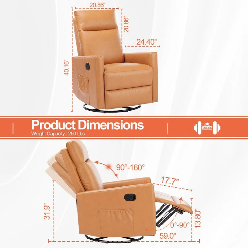 Fauteuil inclinable Winback marron avec massage, une place