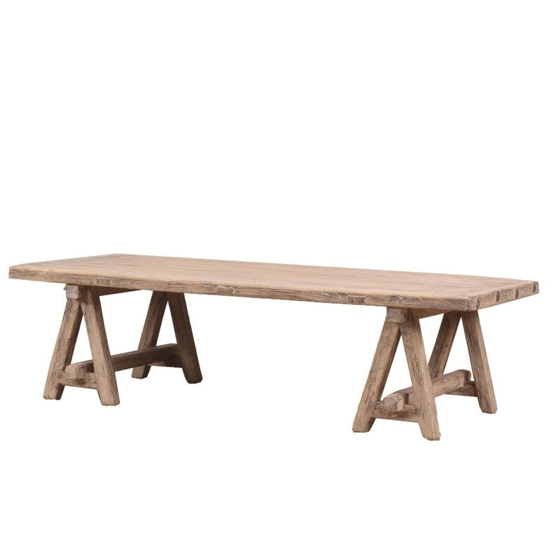Table basse en bois naturel vieilli, 160 cm de long